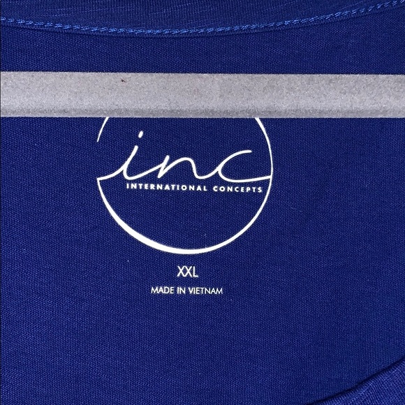 Royal blue INC tanktop w/ crisscross embellishment - Picture 2 of 5